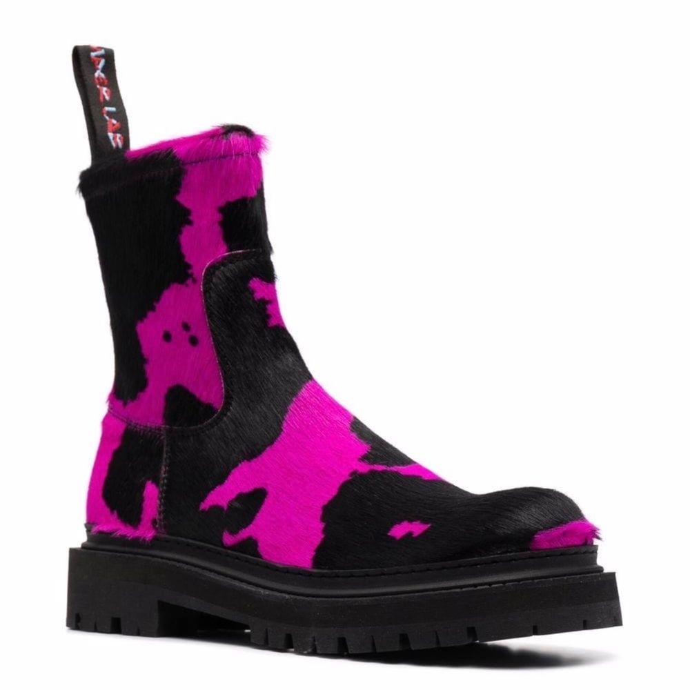 CamperLab Eki cow print boots